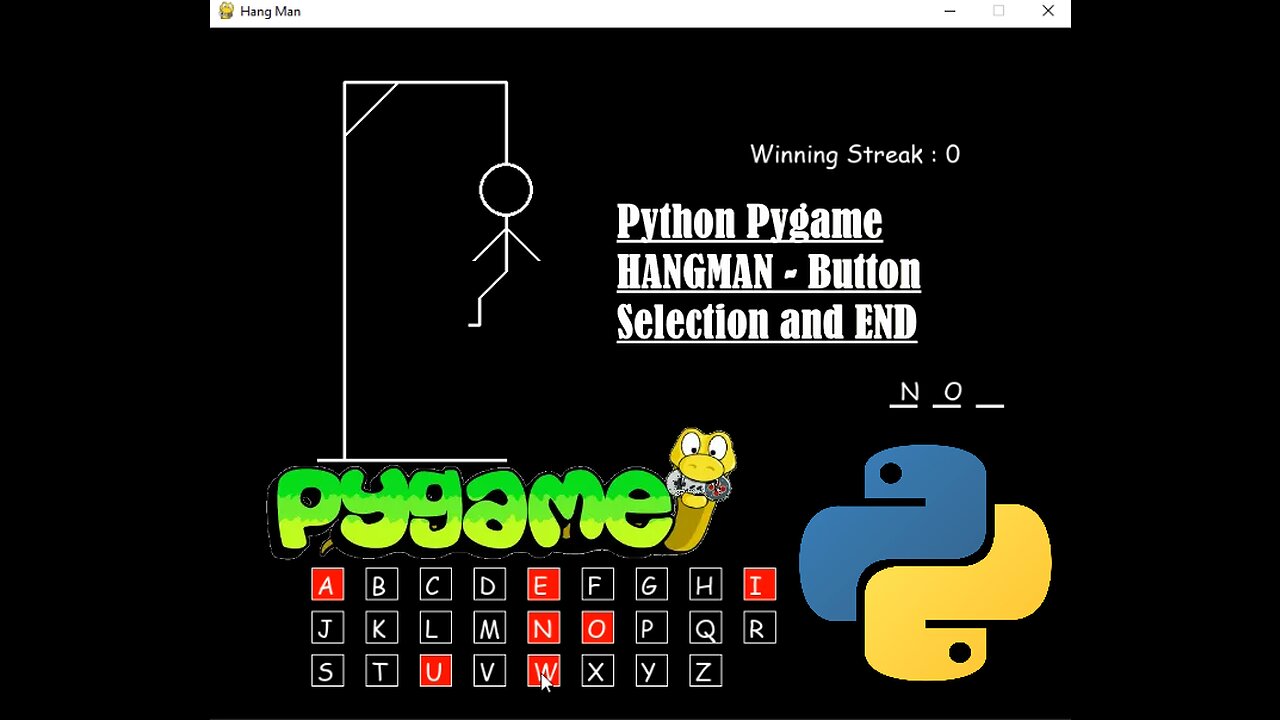 Hangman - Final Button Selection | Python | Pygame Module | Programming Beginners