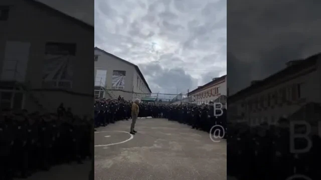 Yevgeny Prigozhin gives a speech to the prisoners for joining the Wagner PMCs