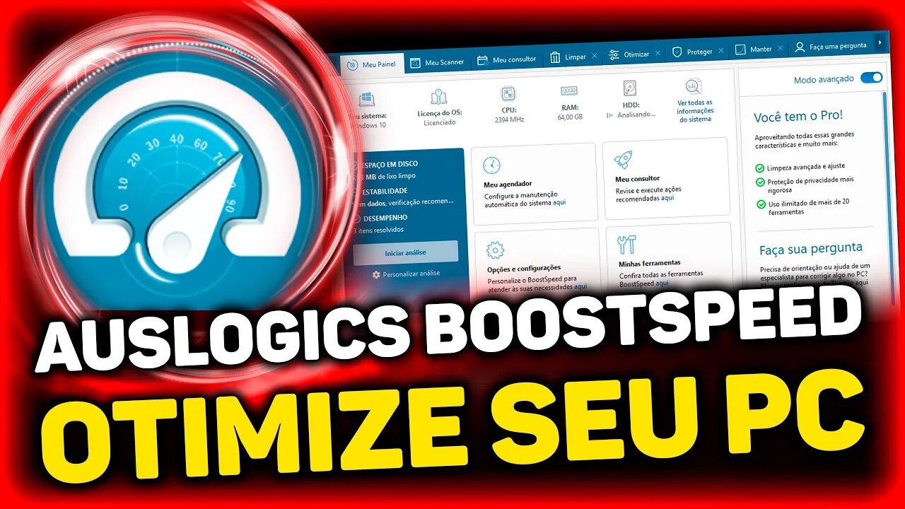 Auslogics BoostSpeed Otimize e melhore o desempenho do seu PC