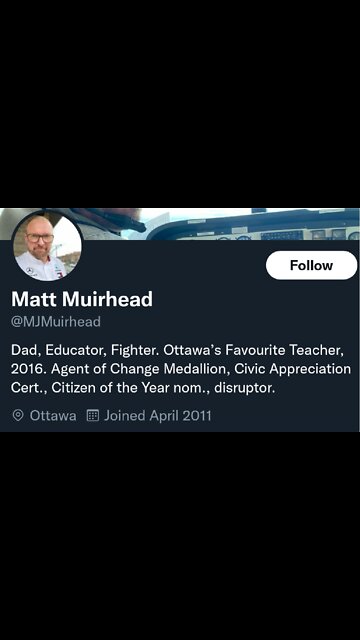 Disturbing: Ottawa teacher Matt Muirhead "there is a point, where you take up arms"