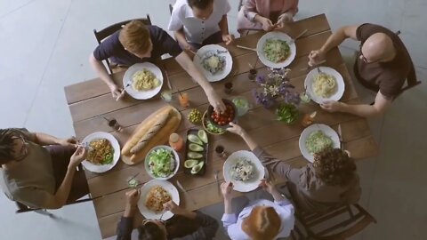 Family Stock Footage, Family Footage, Free Stock Footage 4K, Belly Stuffing, Eating, Happy Footage 1