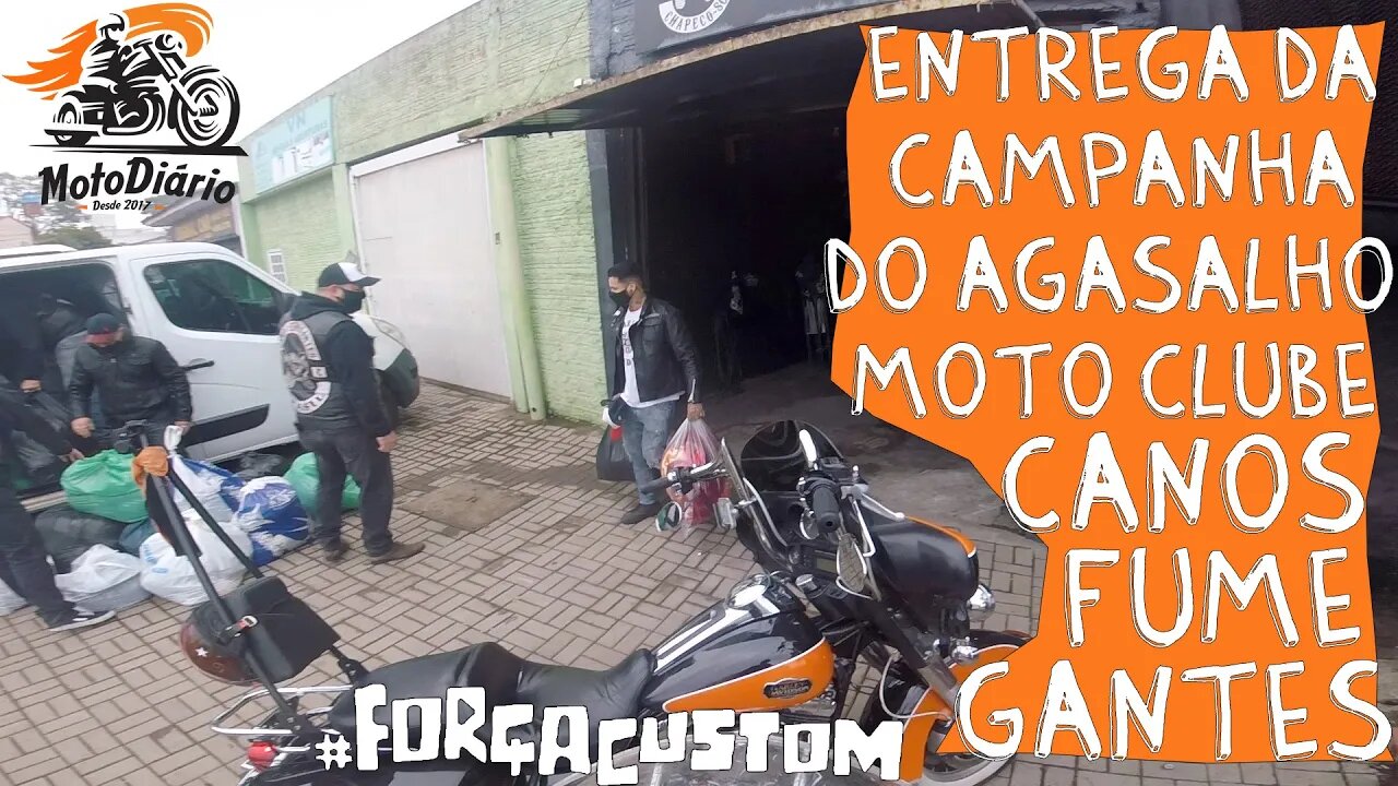 Entrega dos agasalhos do Moto Clube Canos Fumegantes