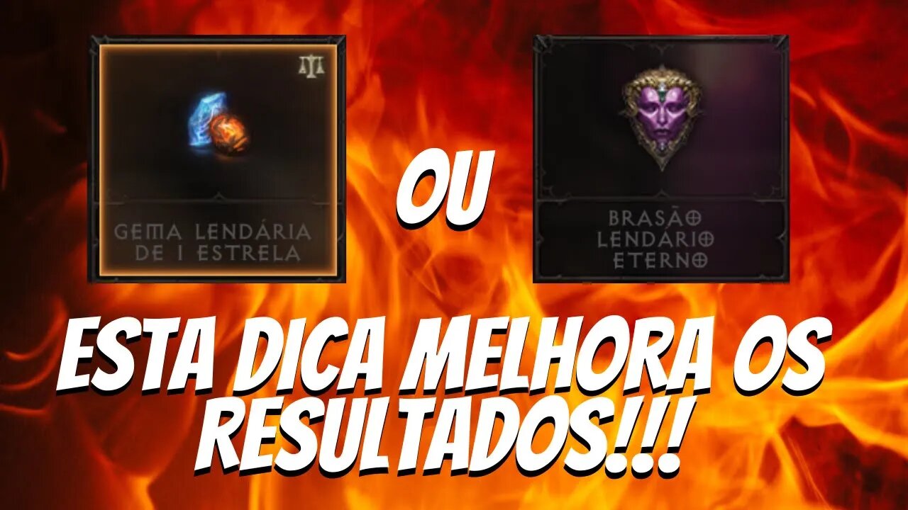 Diablo Immortal Gema lendaria desvinculada ou Brasao Lendário Eterno