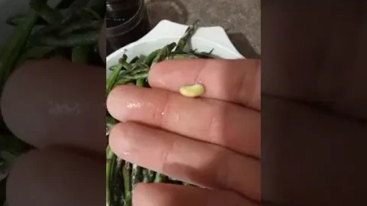 Green beans with some moldy white inclusions experiment