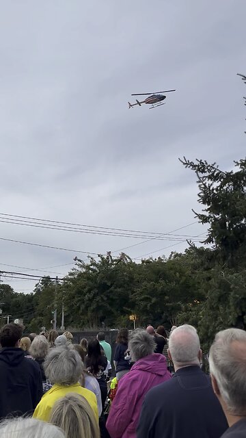 Patriotic chopper from the 9/11 Ceremony