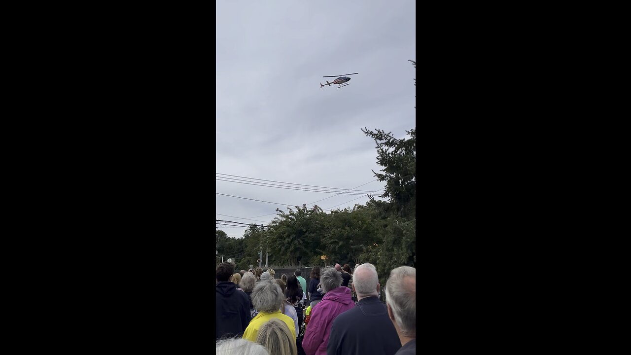 Patriotic chopper from the 9/11 Ceremony