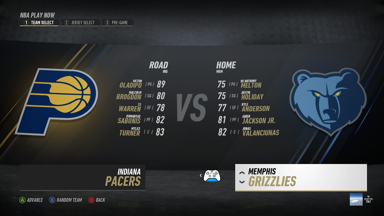 🏀NBA Live Season - Week 1 - Indiana Pacers (Road) VS (Home) Memphis Grizzlies - Difficult Level: Pro