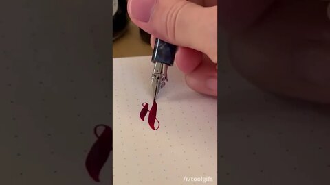 Flexible nib on a fountain pen allows for variable line widths