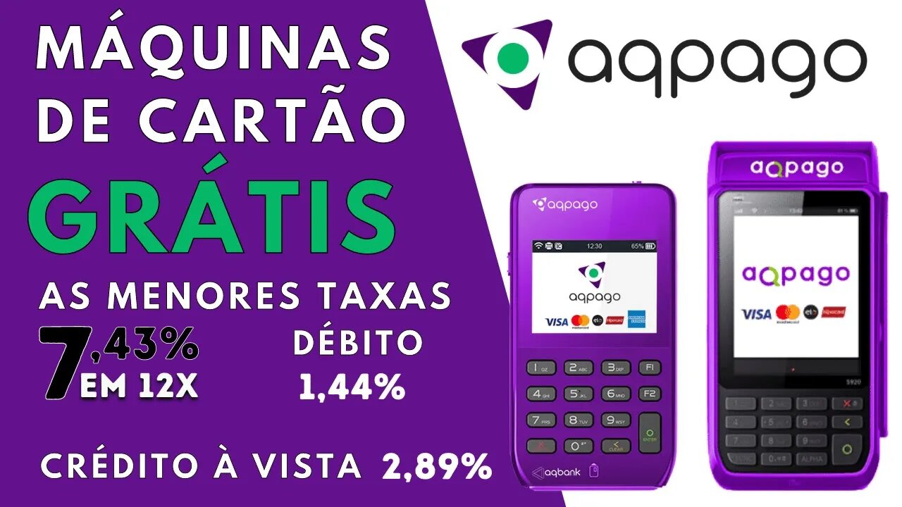 As menores taxas com AQPAGO e a máquina ainda sai de GRAÇA! 😱 Somente 7,43% sobre 12X CPF e CNPJ!