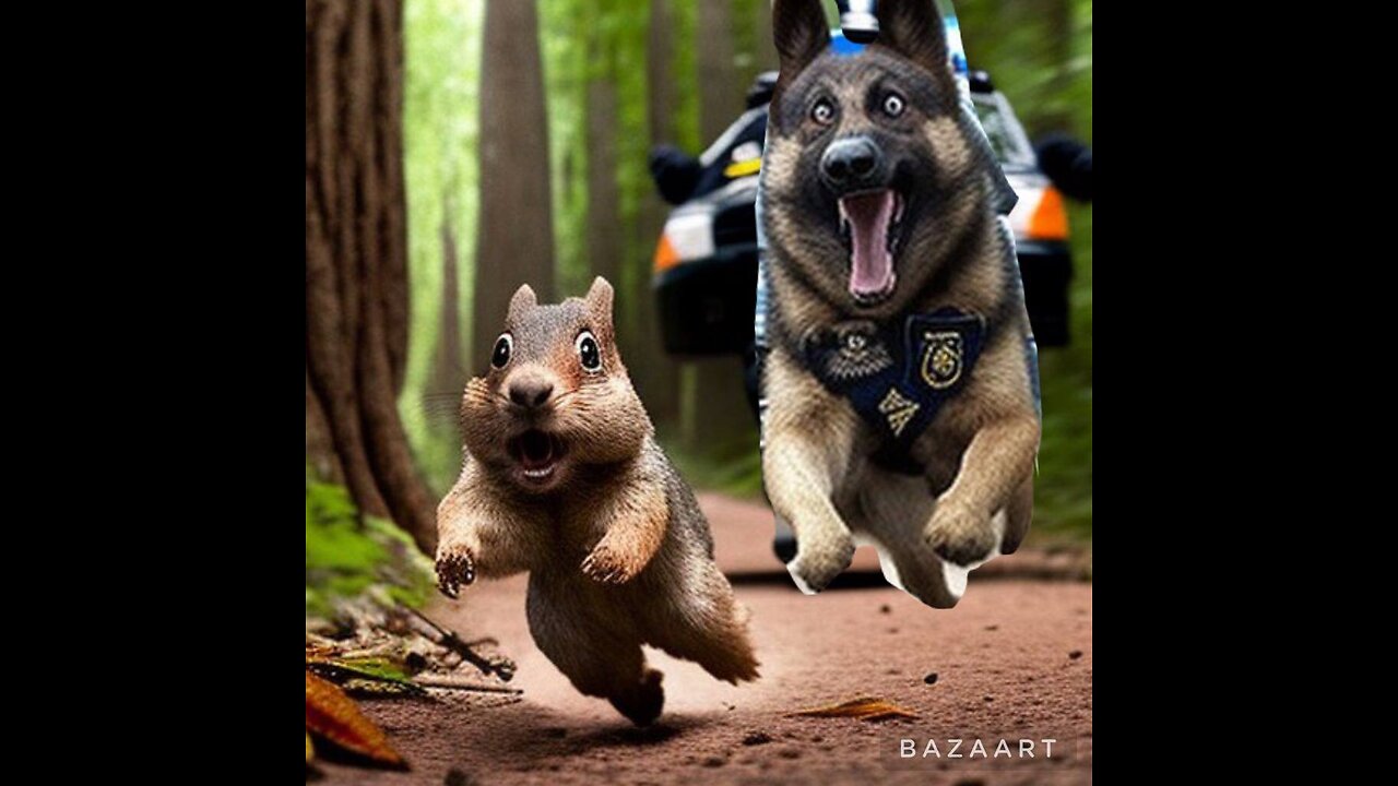 Frozen dogs police officers caught squirrels for trafficking peanuts!