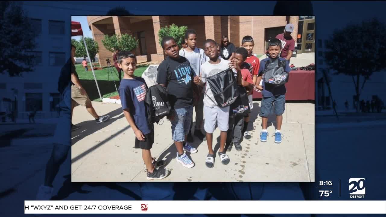 Backpack giveaway in River Rouge