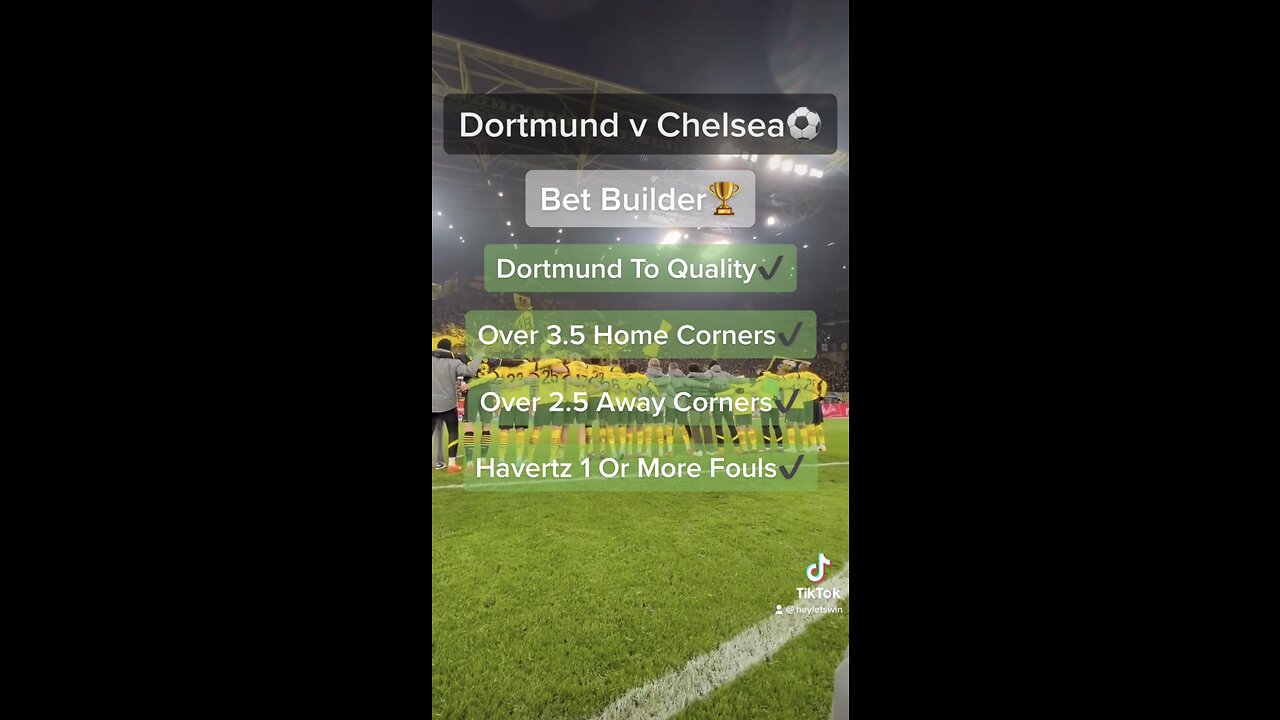 5/1 Chelsea v Dortmund Bet Builder⚽️