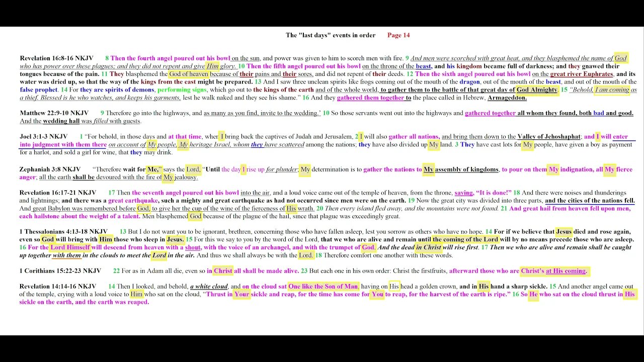 The last days events in order Page 14