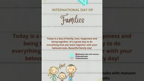 International Day of Families #shorts