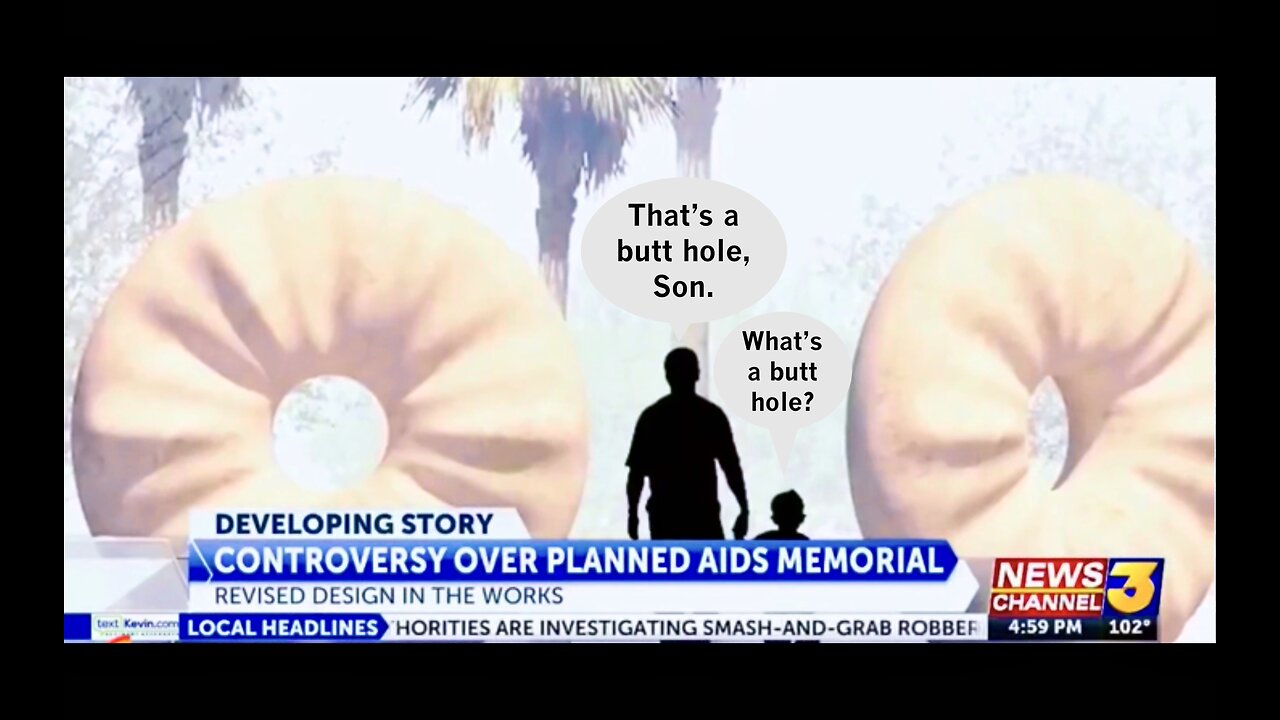 Gaydar ALERT Local News Channel Homosexual Anus AIDS Memorial Sphincter Sculpture Controversy Report