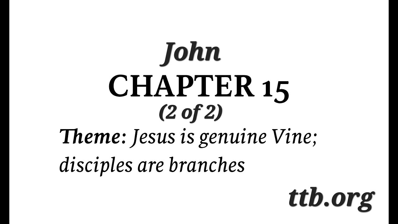 John Chapter 15 (Bible Study) (2 of 2)