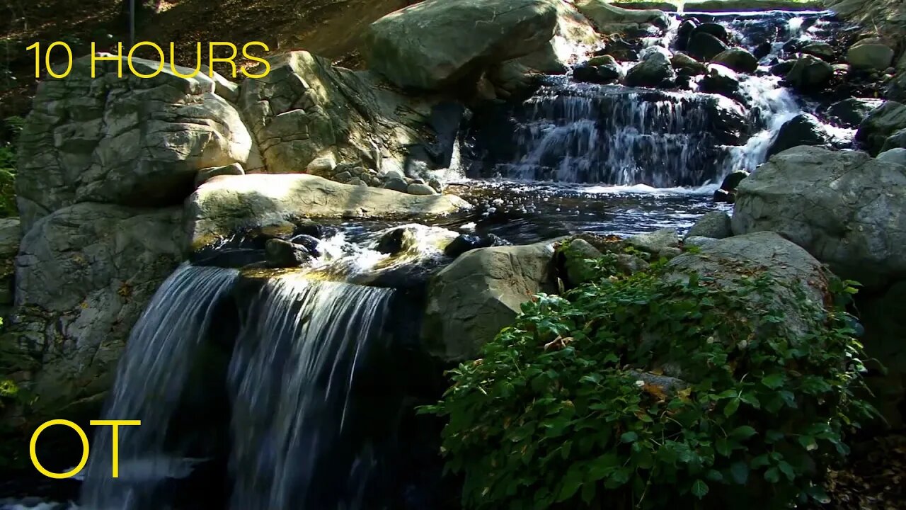 A Gentle Waterfall over Gray Rocks | Flowing Water & Atmospheric Sounds | Relax | Study | Sleep