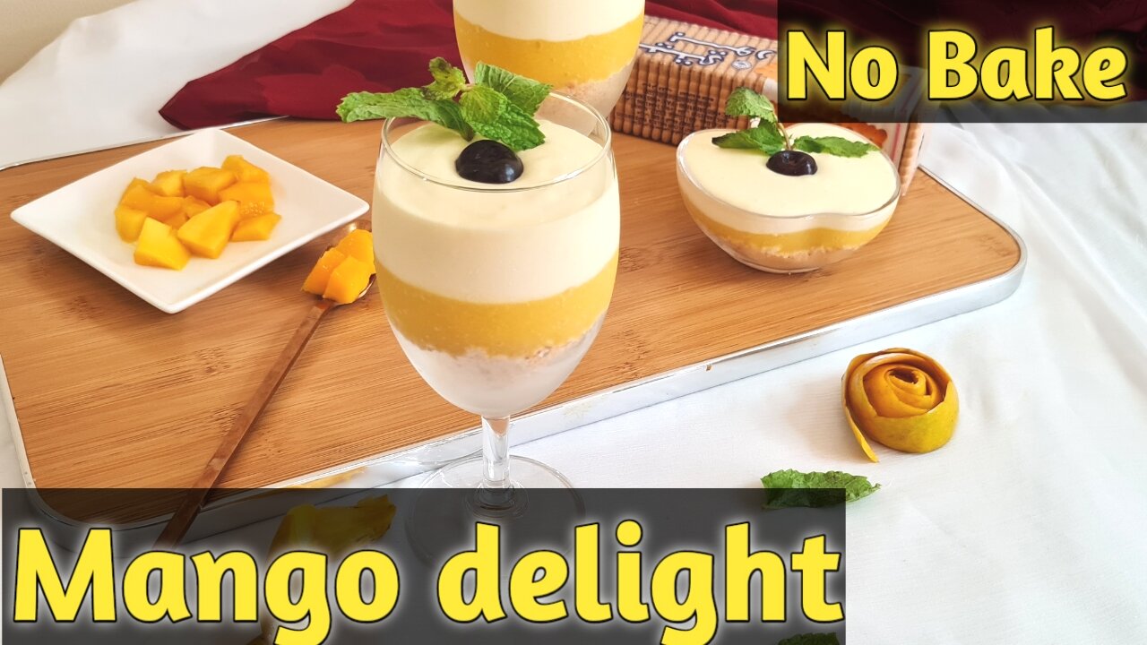 Mango Delight/Mango Dessert/No Bake Mango Dessert/10 minutes dessert recipe you can't stop eating