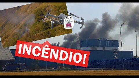 Incêndio na AMBEV em Campo Grande-RJ e fogo na Serra de Marapicu, Nova Iguaçu-RJ