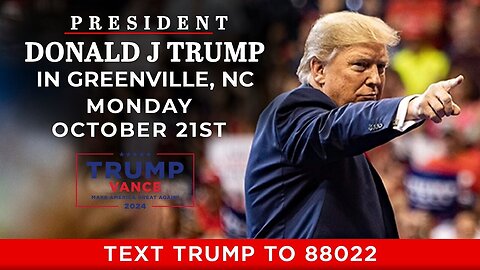 Live Replay: President Donald Trump is in Greenville, NC. 10/21/2024