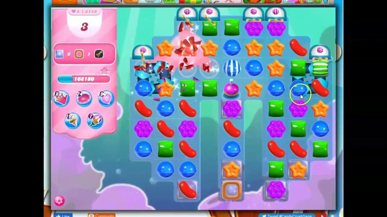 Candy Crush Level 6149 Talkthrough, 30 Moves 0 Boosters