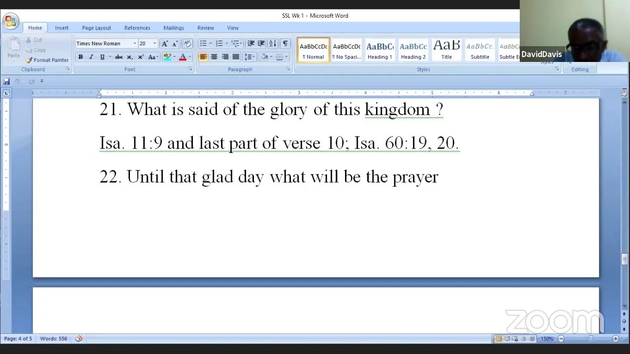 TOPM Ministry's Sabbath School