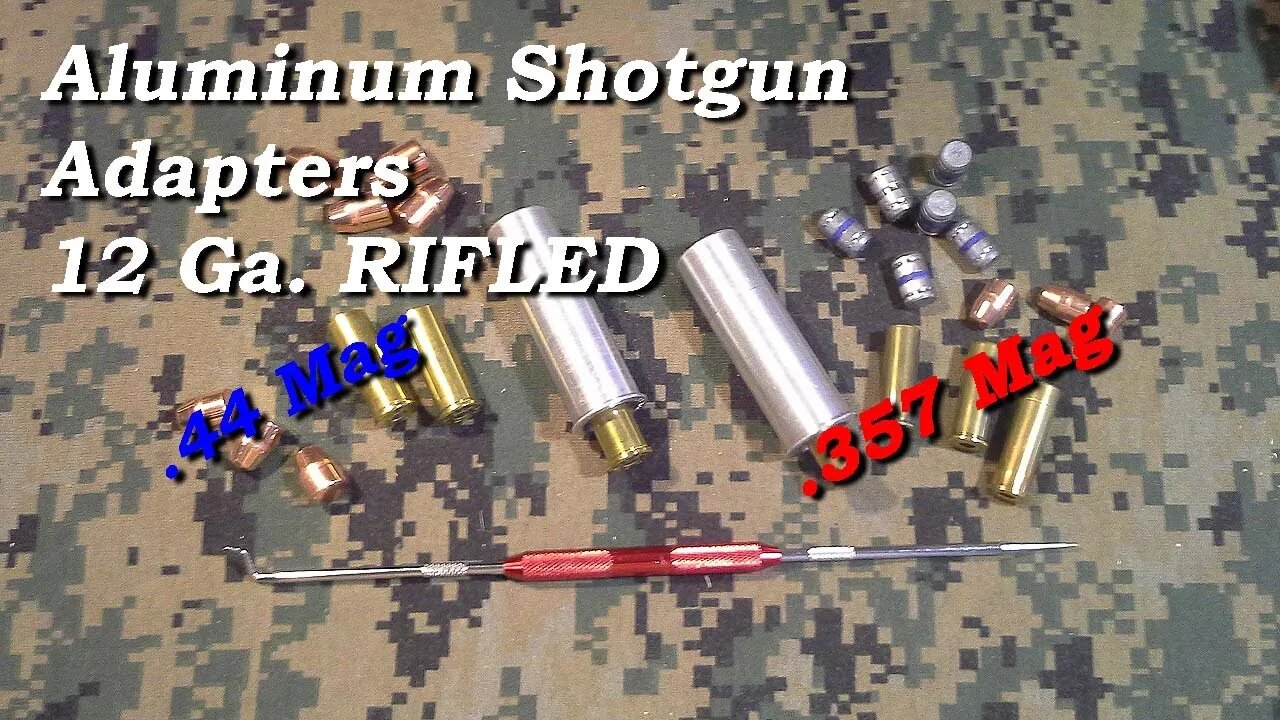 Aluminum, Rifled, Shotgun Adapters, 12 Ga. - .44 Mag & .357 Mag to use in Survival Guns, Small Game.