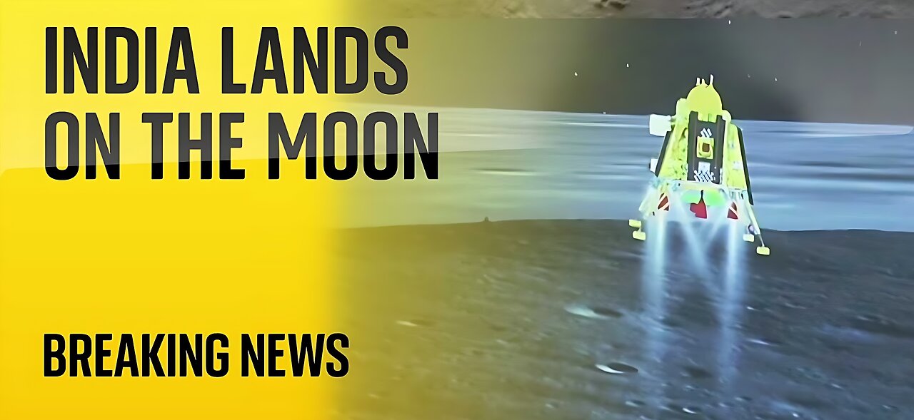 BREAKING: India lands a spacecraft on the moon's south pole #India #MoonLanding #Moon