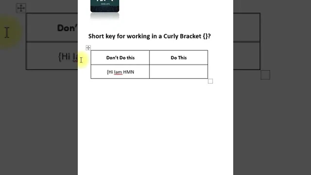 "Mastering Curly Brackets in MS Word 📚💻 | A Quick Guide to Boost Your Document Formatting! #Shorts"