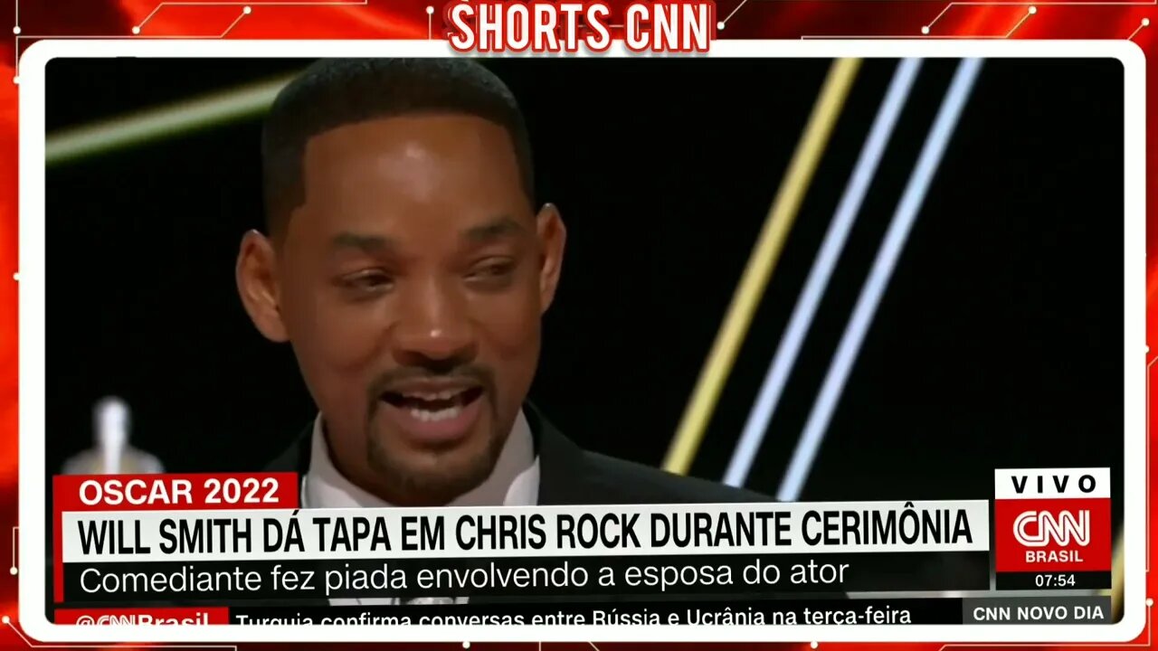 Will Smith dá tapa em Chris Rock durante cerimônia do Oscar | @SHORTS CNN