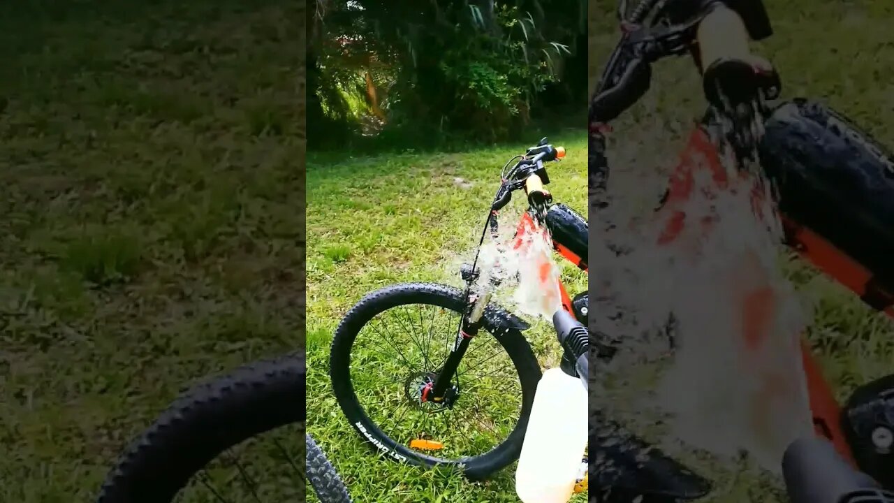 Spray'em down #makeitrain #fail #win #harborfreight #ebike #emtb #mtb #fl #fla #bike #cycling