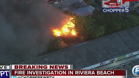 Crews battle fire in Riviera Beach