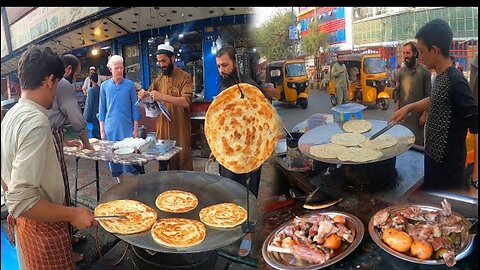 Breakfast in Kabul Afghanistan | Traditional street food | Rush Dumpukht | Morning Milk | parata