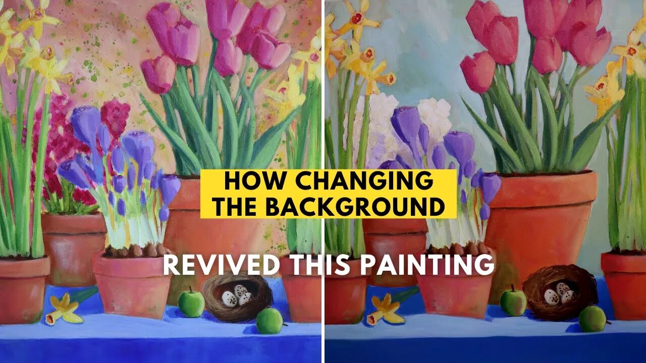 WHAT'S WRONG WITH IT? How changing the BACKGROUND of this painting completely changed the feel!