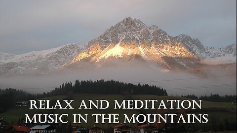 Meditation music to relax in the mountains with healing singing bowl music of the bass guitar