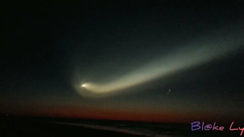 SpaceX Crew-2 Twilight Effect seen from the coast of GA by the 2nd Stage. #LaunchAmerica #SpaceX