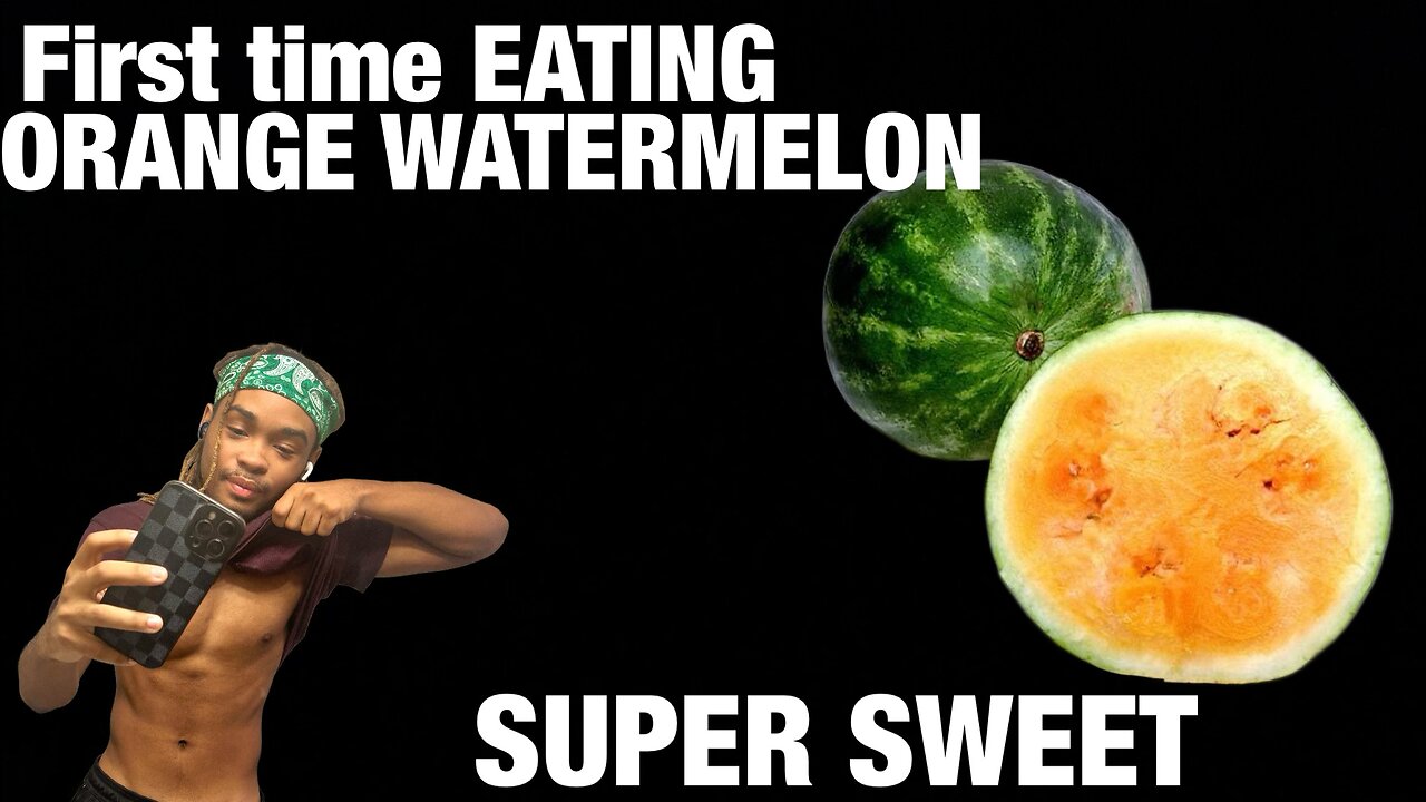 Eating ORANGE WATERMELON for the FIRST TIME (SUPER DELICIOUS)