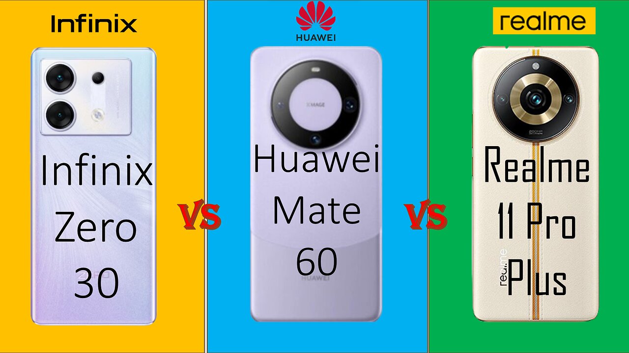 Infinex Zero 30 Pro VS Huawei Mate 60 VS Realme 11 Pro+ | Comparison | @technoideas360
