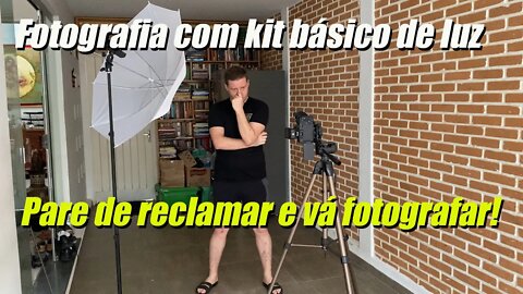Fazendo fotos com kit de luz simples