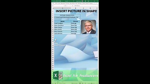 How to insert picture shape in excel
