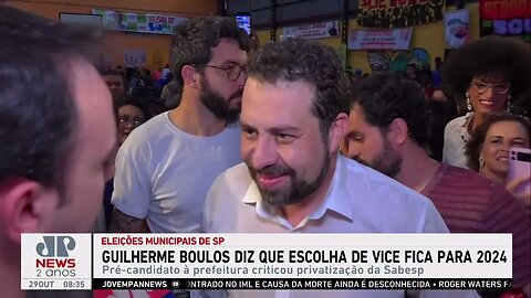 Boulos afirma que escolha de vice para eleições à prefeitura de SP fica para 2024