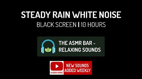 Steady Rain Shower | White Noise | Black Screen | Relieve Stress, Relaxing, Nature, Drift to Sleep