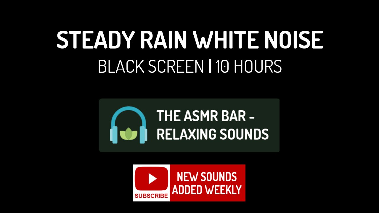 Steady Rain Shower | White Noise | Black Screen | Relieve Stress, Relaxing, Nature, Drift to Sleep