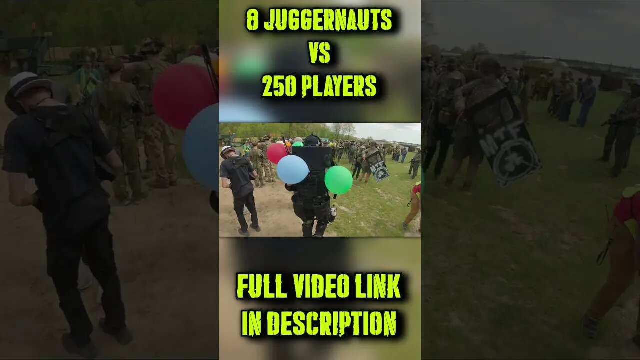 The Ultimate Airsoft Battle: 8 Juggernauts vs 250 Players - Noob Day 2023 #shorts