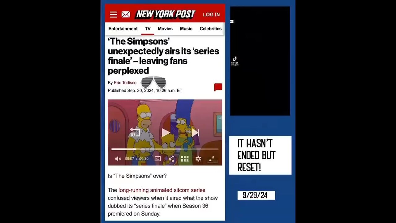 🍿 The most recent episode “Barts Birthday” (9/29/24) ends saying The Simpsons has not ended,