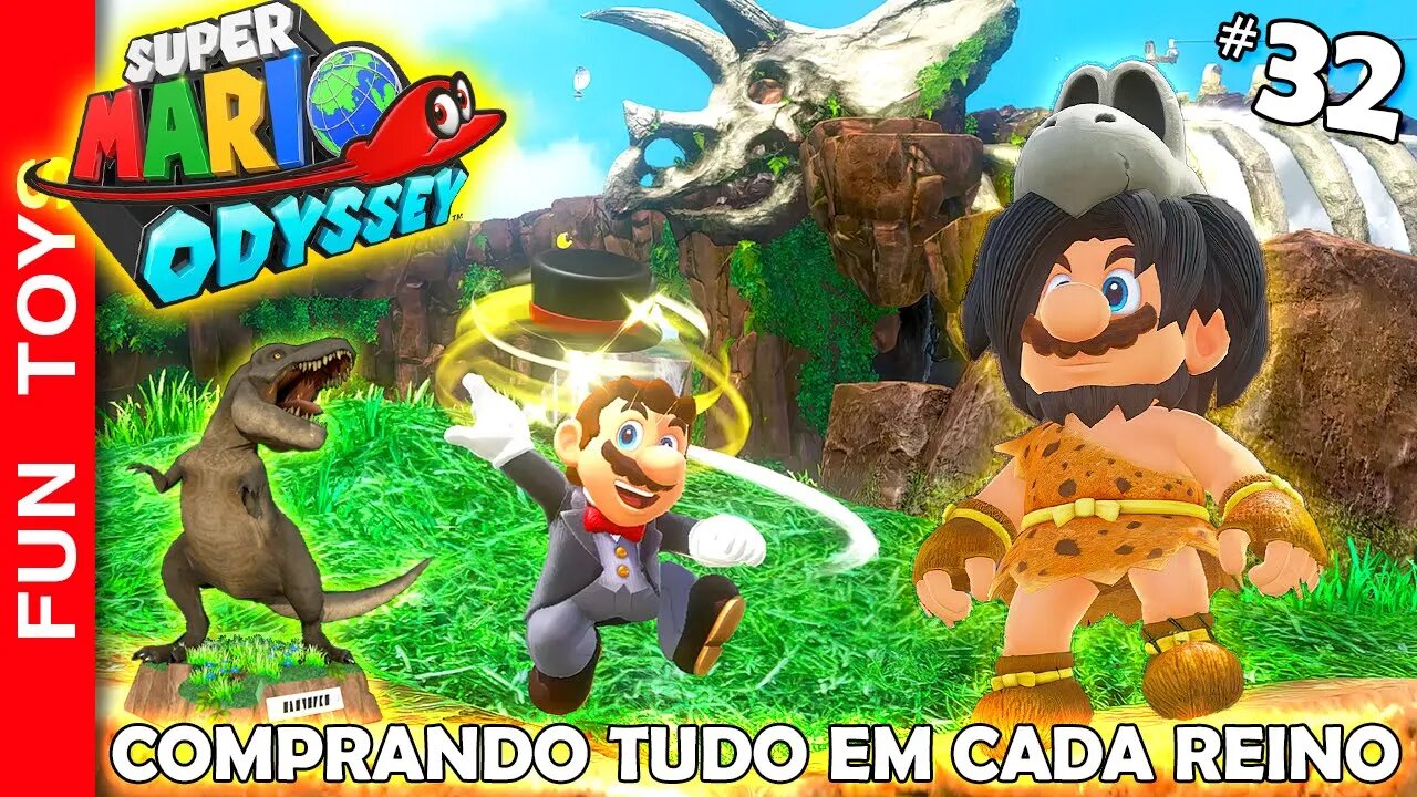 🔴 Super Mario Odyssey #32 - Mario Mágico e Mario Homem da Caverna catando mais moedas roxas do jogo