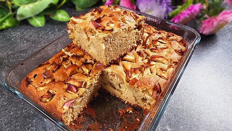 Easy dessert with apple and cinnamon for breakfast! Gluten free, no sugar!