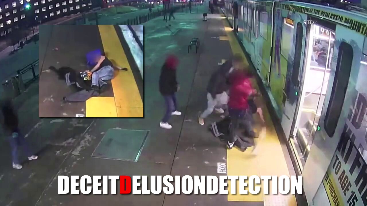 White male brutally assaulted getting off the RTD light rail train by a group of black teens