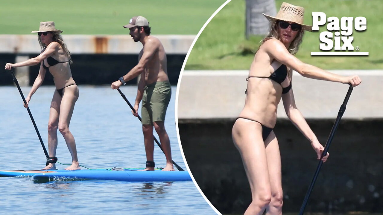 Bikini-clad Gisele Bündchen goes paddleboarding with hunky jiu-jitsu instructor Joaquim Valente