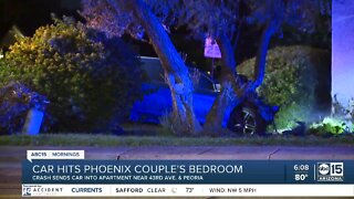 Car hits Phoenix couple's bedroom